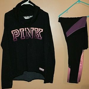 VS Pink Cowl Neck/Leggings Set - Lg